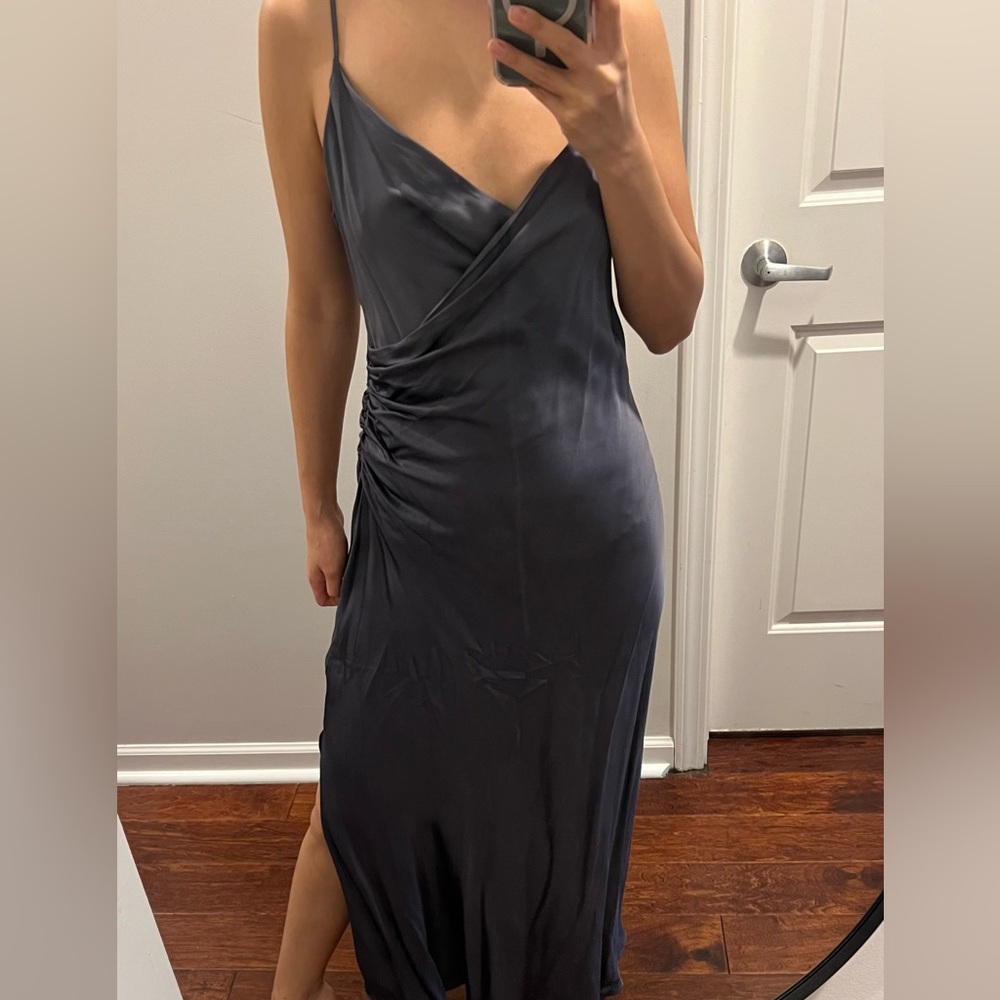 Massimo Dutto Grey Satin Dress